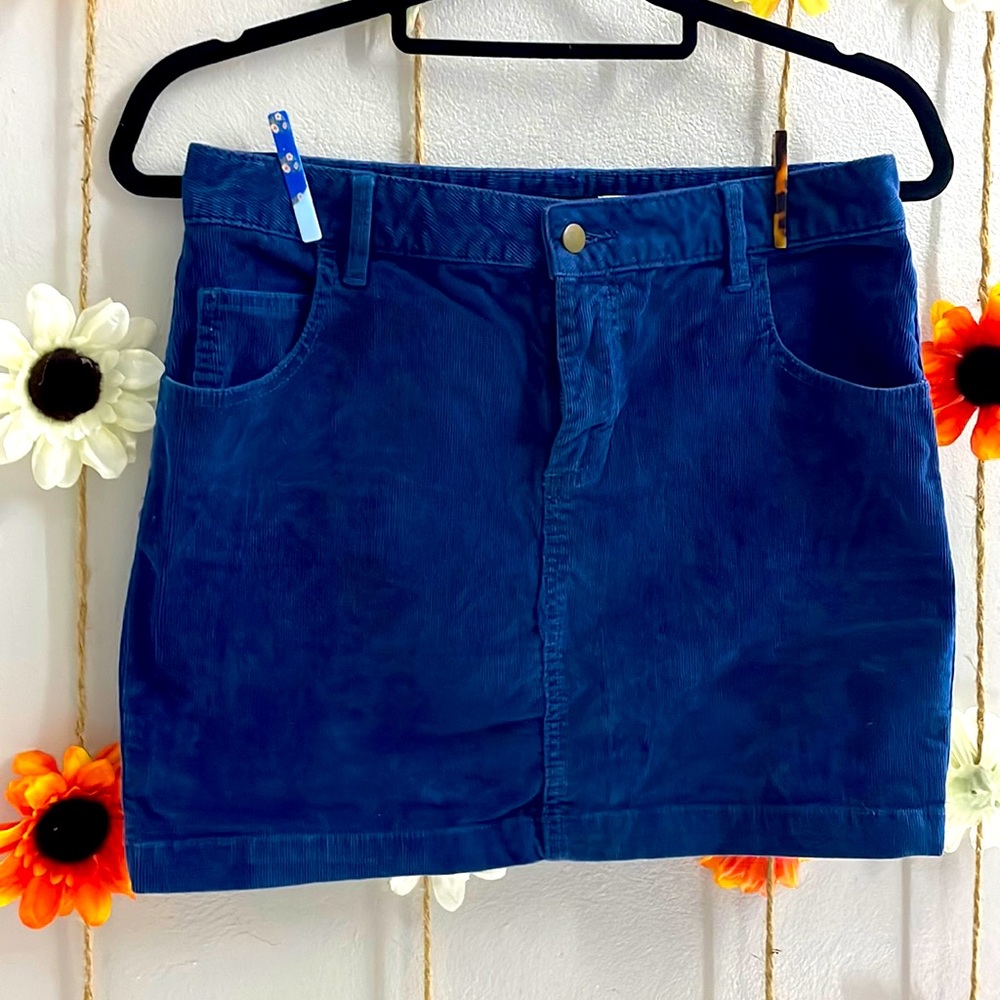 Navy corduroy mini skirt size 2